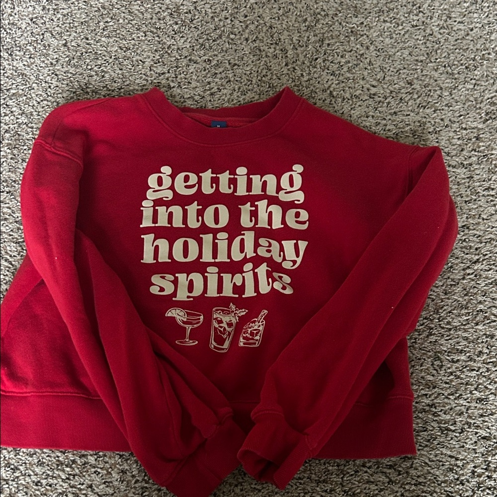 Old Navy Festive Red Holiday Sweatshirt